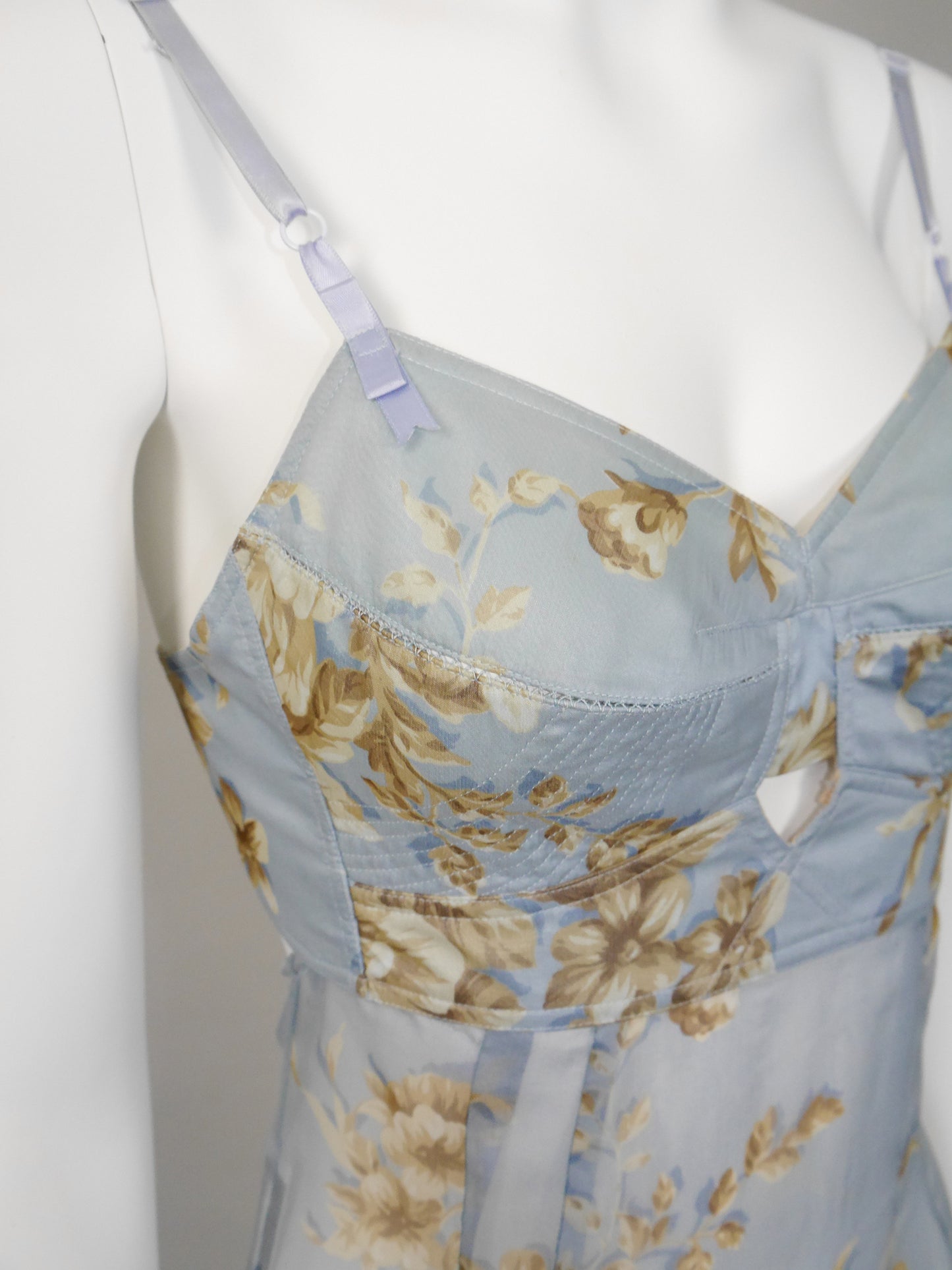 DOLCE & GABBANA Spring 1997 Vintage Floral Silk Lingerie Maxi Dress