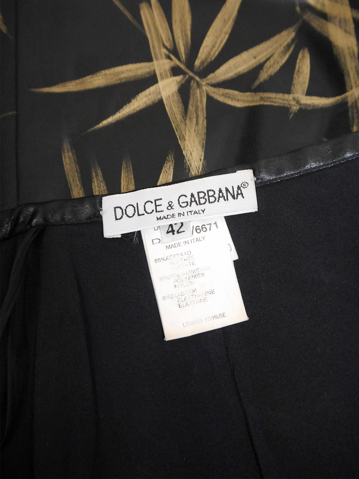 DOLCE & GABBANA Spring 1999 Vintage Hand-Painted Wet Look Bustier Top & Skirt Set Size S
