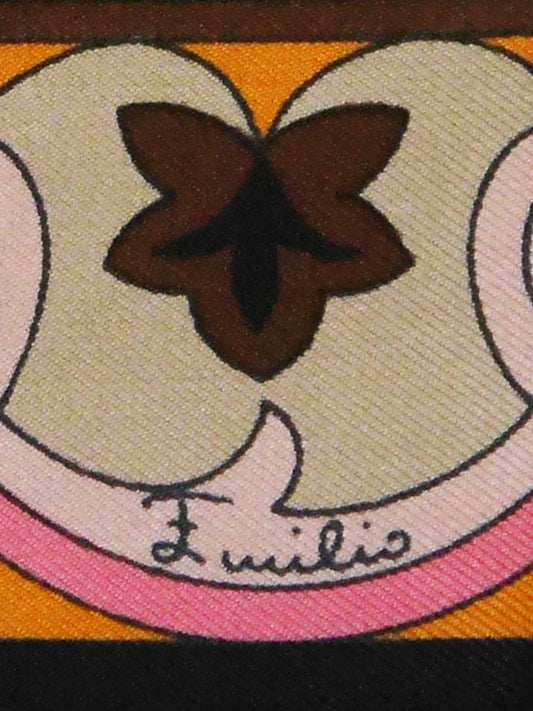 EMILIO PUCCI 1960s Vintage Silk Clutch Evening Bag w/ Signature Print