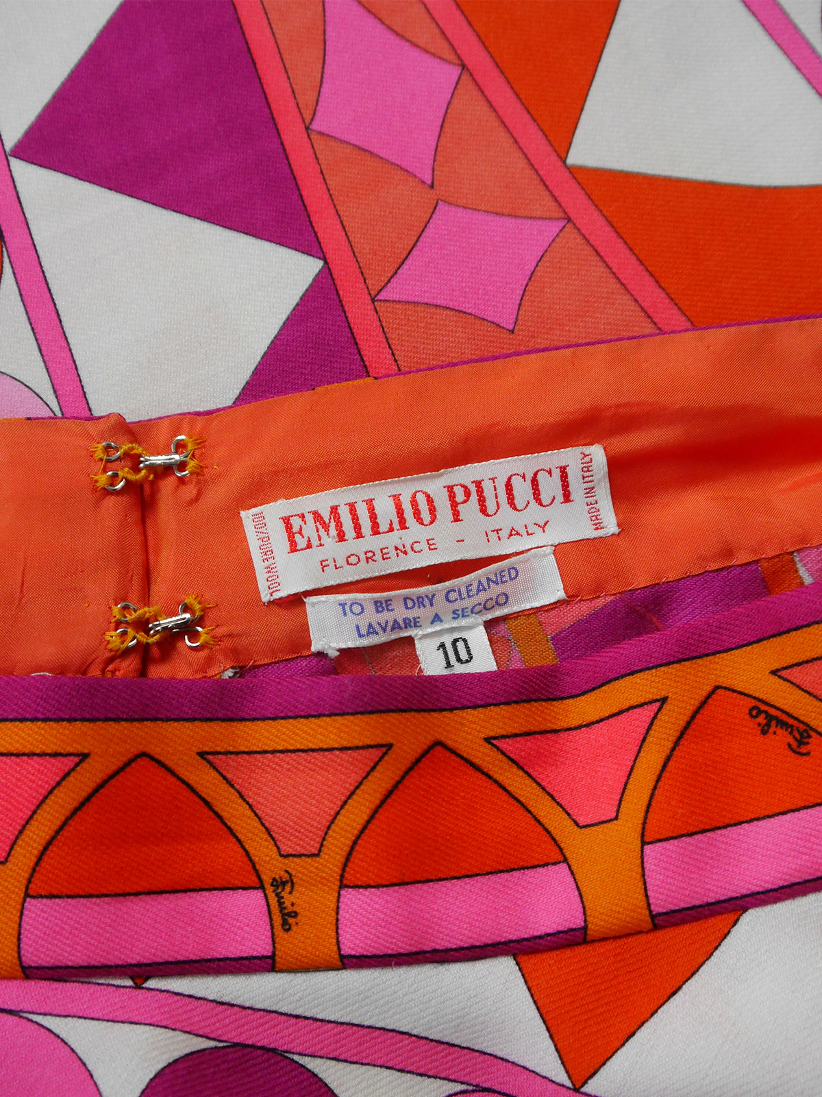 EMILIO PUCCI 1970s Vintage Signature Print Maxi Skirt & Shirt Jacket Ensemble