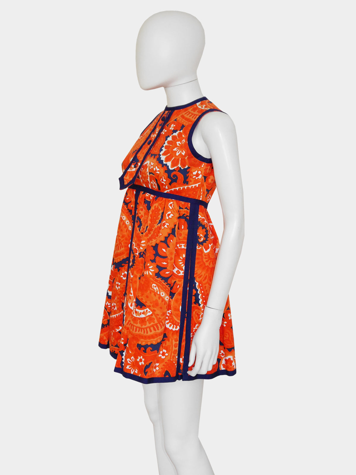 GEOFFREY BEENE Spring 1969 Vintage Mini Dress Babydoll Size XXS