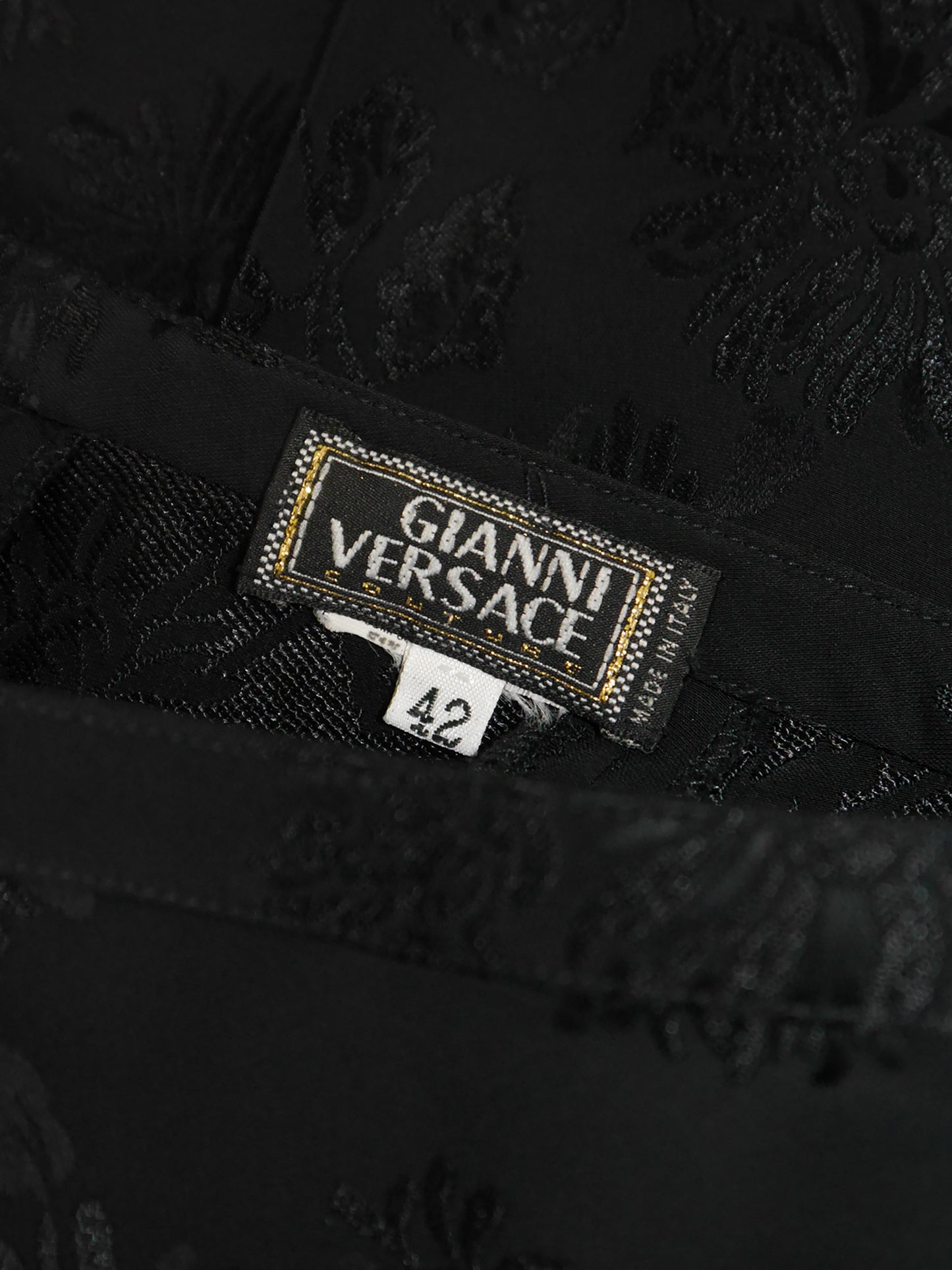 GIANNI VERSACE Couture 1990s 2000s Vintage Floral Jacquard Pants & Jacket Suit Size S