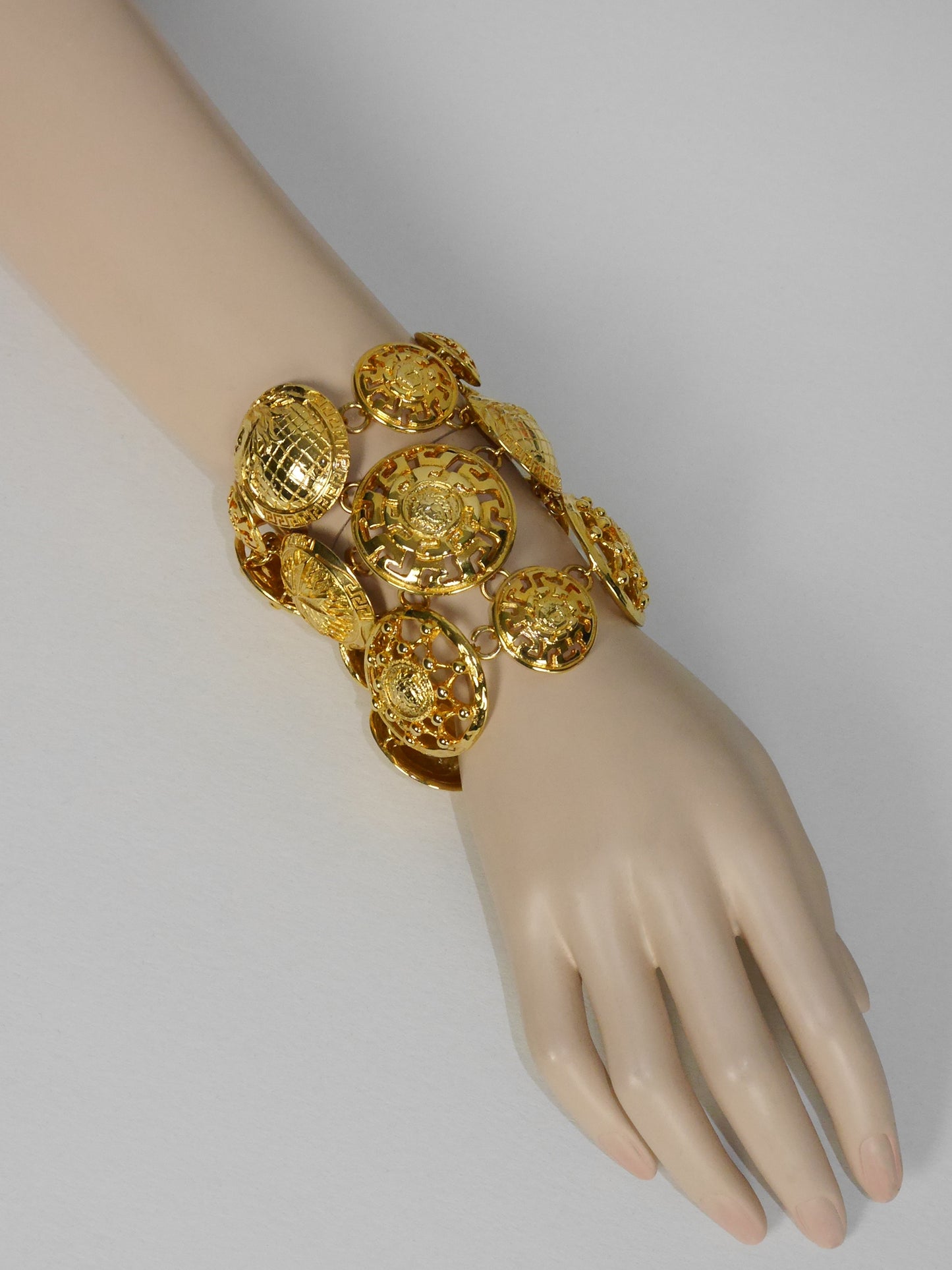 GIANNI VERSACE 1990s Vintage Maximalist Medusa Statement Bracelet