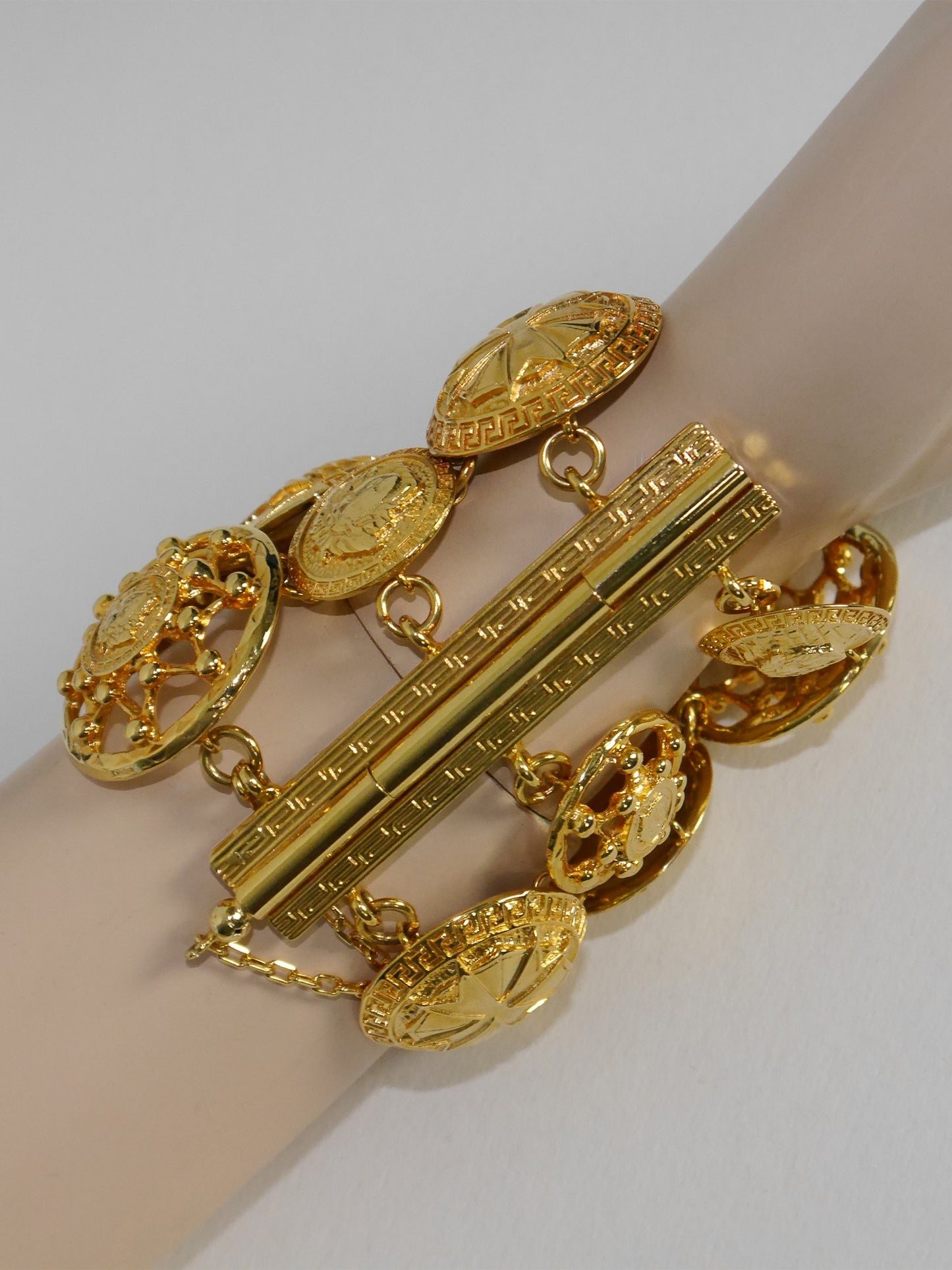 GIANNI VERSACE 1990s Vintage Maximalist Medusa Statement Bracelet