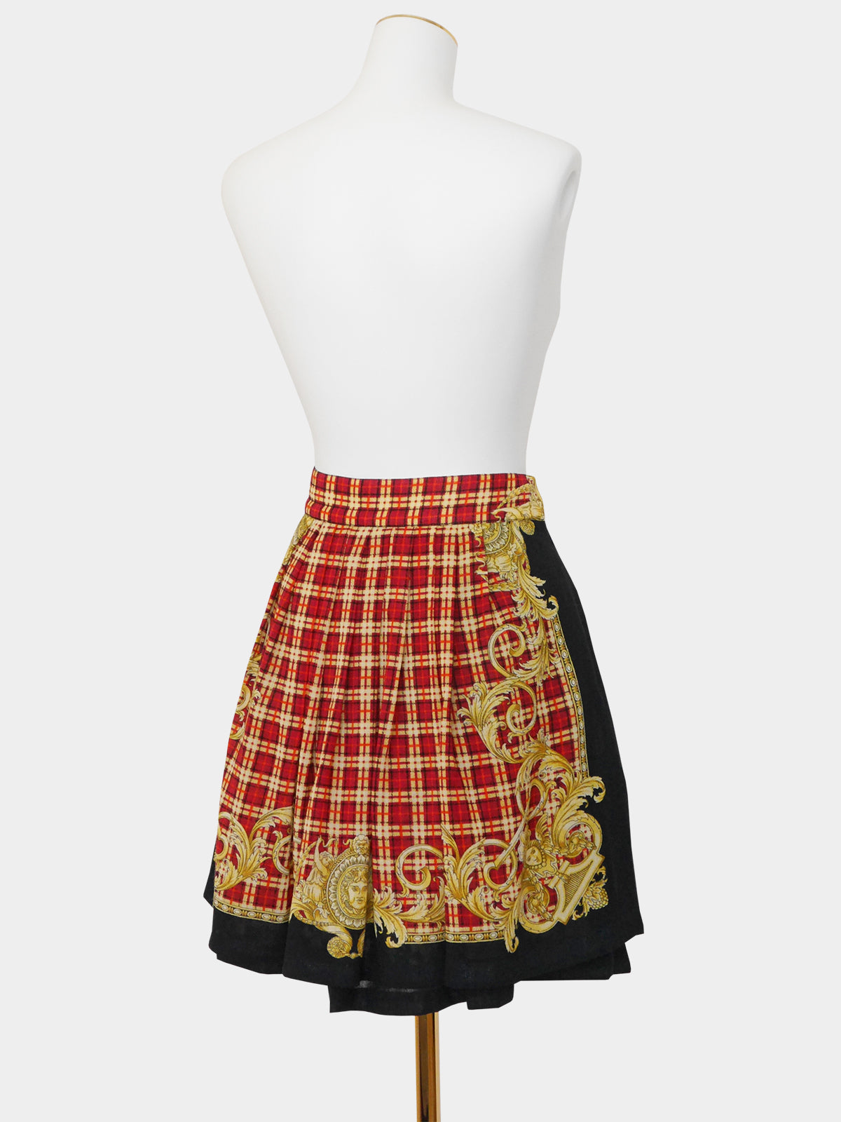 GIANNI VERSACE c. Spring 1992 Vintage Baroque Medusa Pleated Skirt Size S