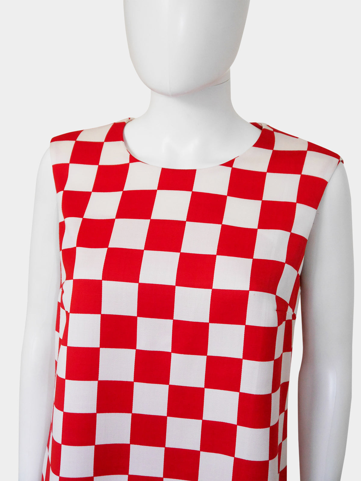 GIANNI VERSACE Couture Fall 1995 Vintage Checkered Shift Dress Size S
