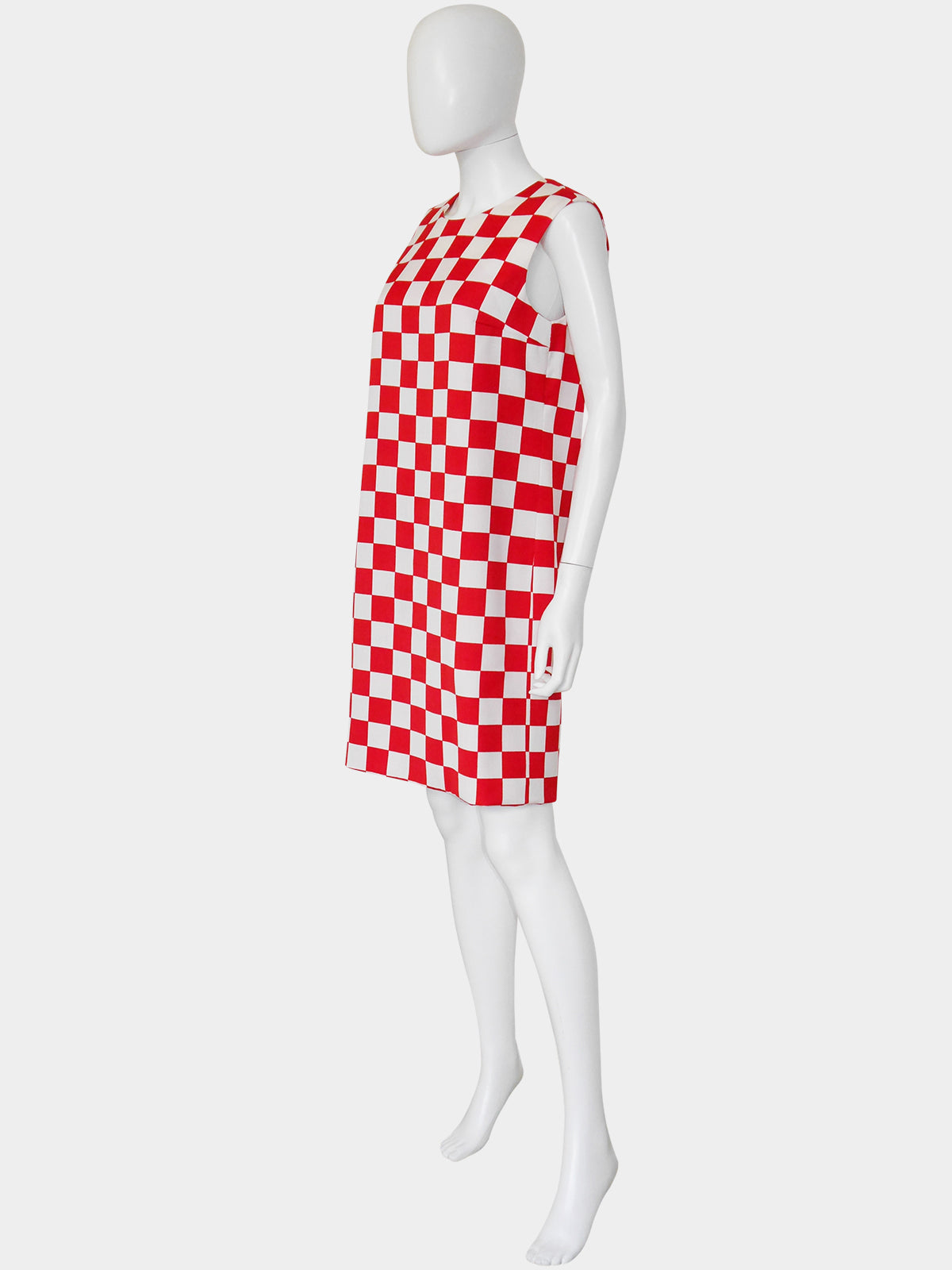 GIANNI VERSACE Couture Fall 1995 Vintage Checkered Shift Dress Size S