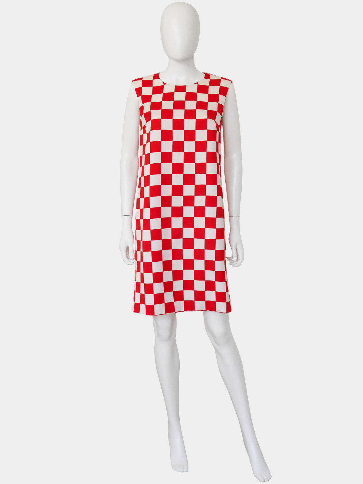 GIANNI VERSACE Couture Fall 1995 Vintage Checkered Shift Dress Size S