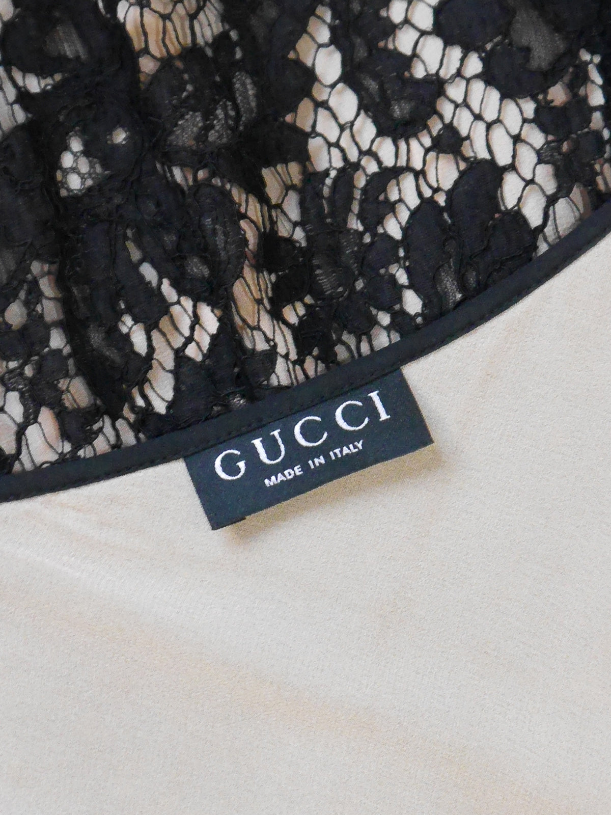 GUCCI by Tom Ford Spring 1996 Vintage Black Lace Babydoll Ultra Mini Dress