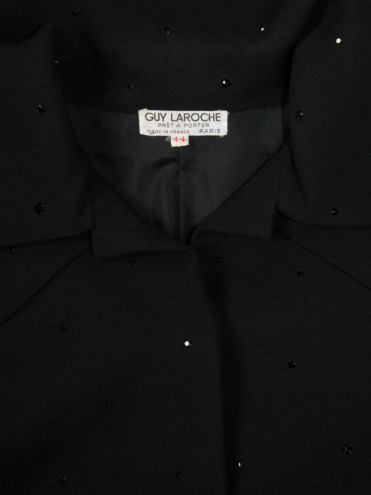 GUY LAROCHE 1960s Vintage Evening Cocktail Dress & Jacket w/ Rhinestones Size M