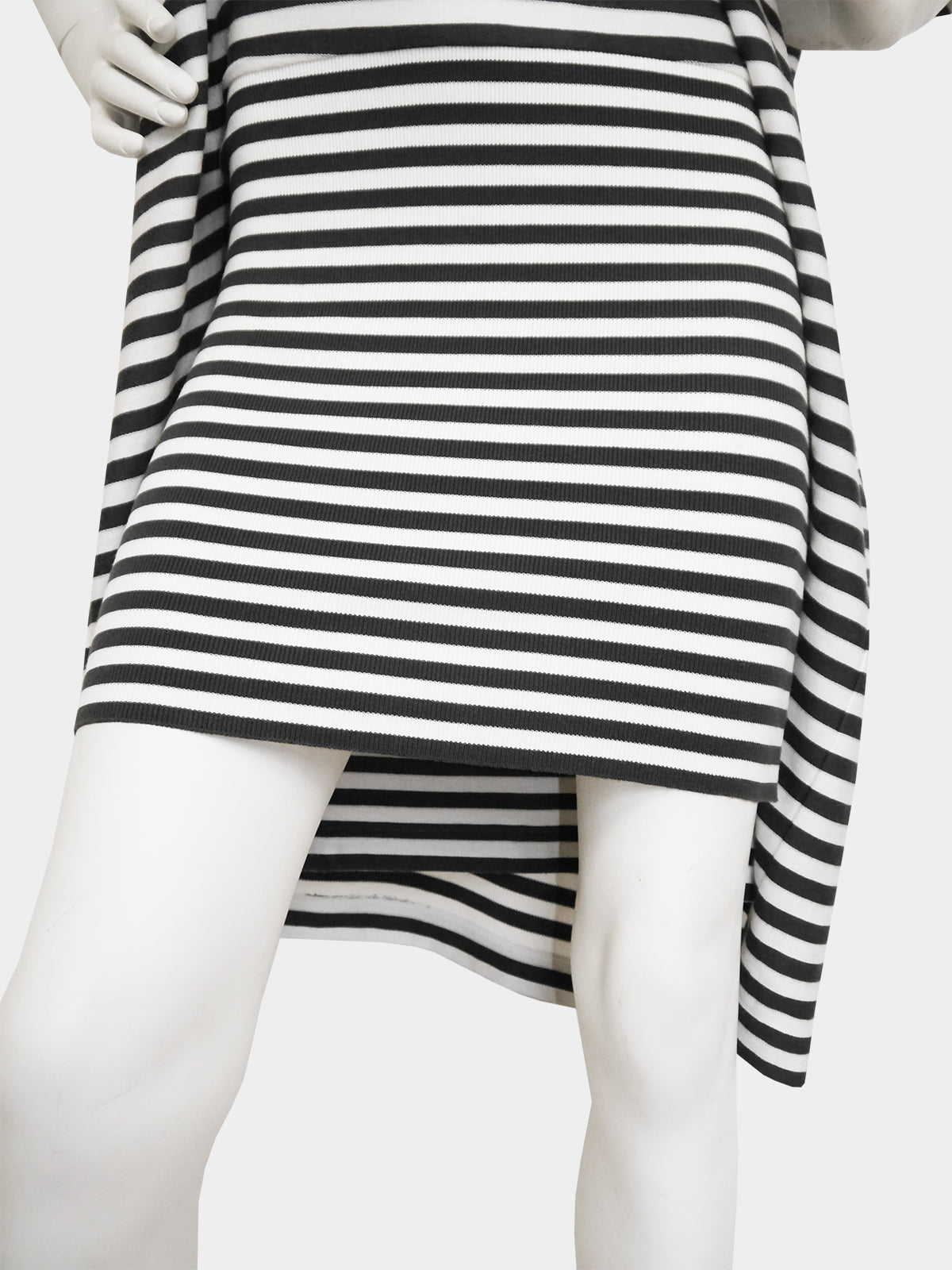ISSEY MIYAKE c. 1985 Vintage Documented Striped "Two-in-One" Dress Size S