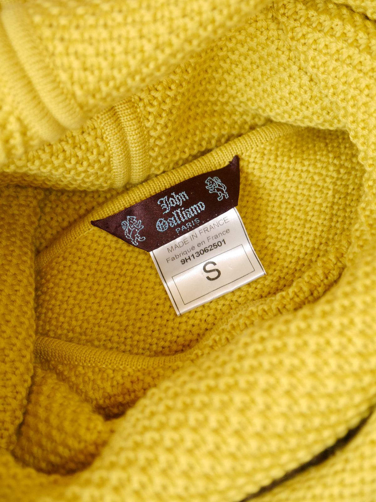 JOHN GALLIANO Fall 1999 Vintage Knit Dress w/ Oversized Collar