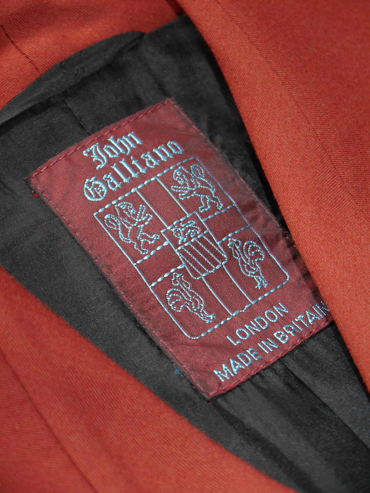 JOHN GALLIANO London 1980s Vintage Rust Red Jacket