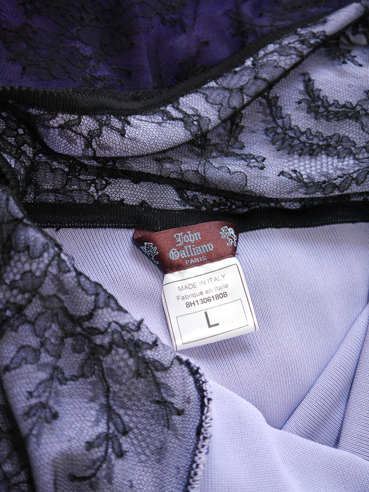 JOHN GALLIANO Fall 1998 Vintage Backless Ombré Lace Evening Dress Size M