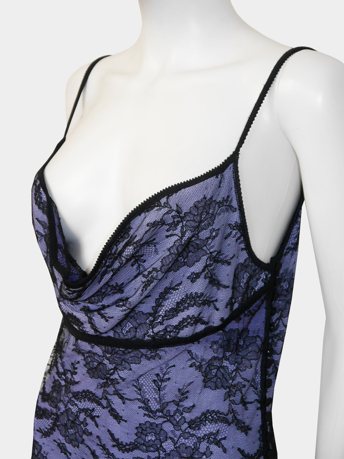 JOHN GALLIANO Fall 1998 Vintage Backless Ombré Lace Evening Dress Size M