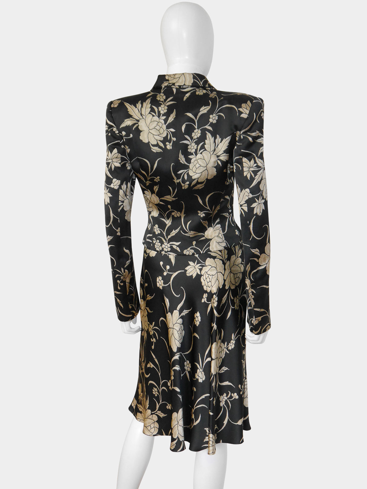 JOHN GALLIANO Spring 1997 Vintage Floral Jacquard Slip Dress & Jacket Size S-M