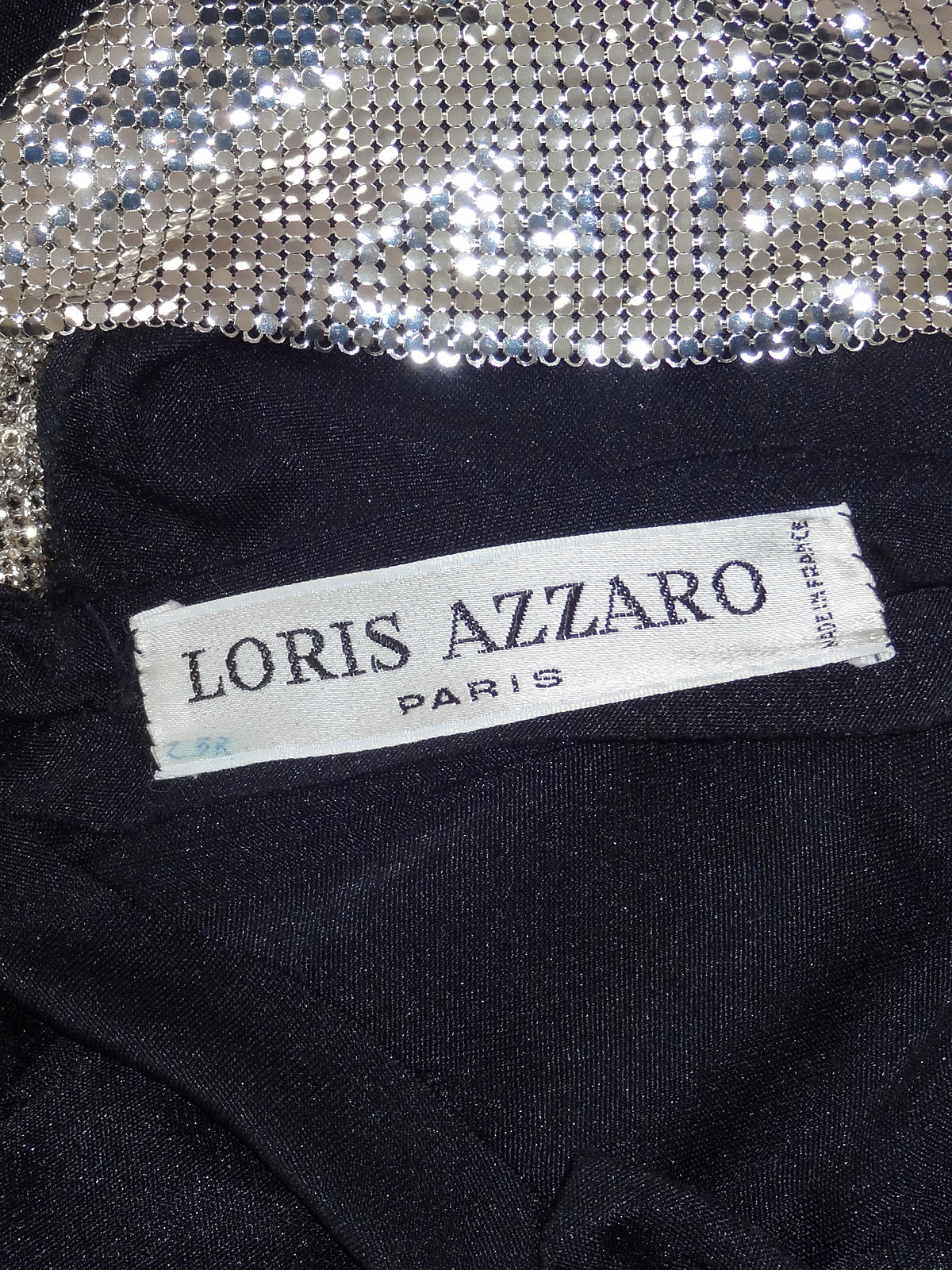 LORIS AZZARO c. 1972 Vintage Documented Mesh Metal Maxi Evening Gown