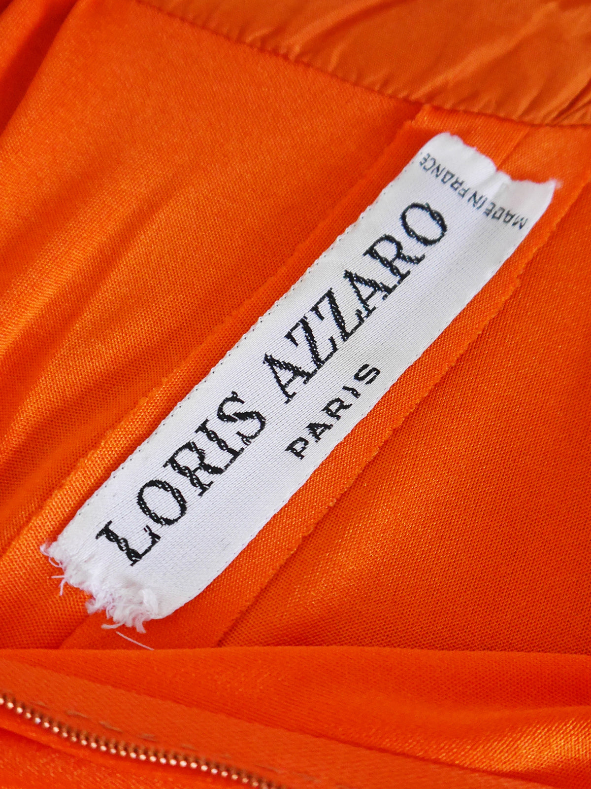 LORIS AZZARO c. 1972 Vintage "Three Rings" Orange Jersey Maxi Evening Dress