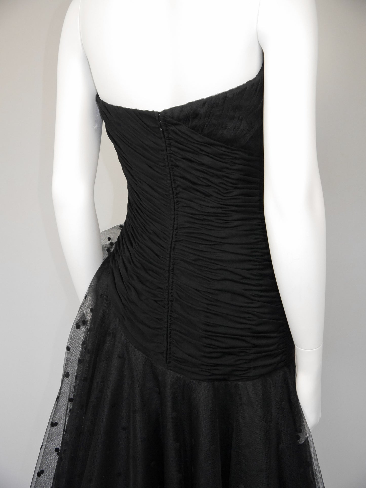 LORIS AZZARO 1980s Vintage Tulle Cocktail Evening Dress Size XS-S