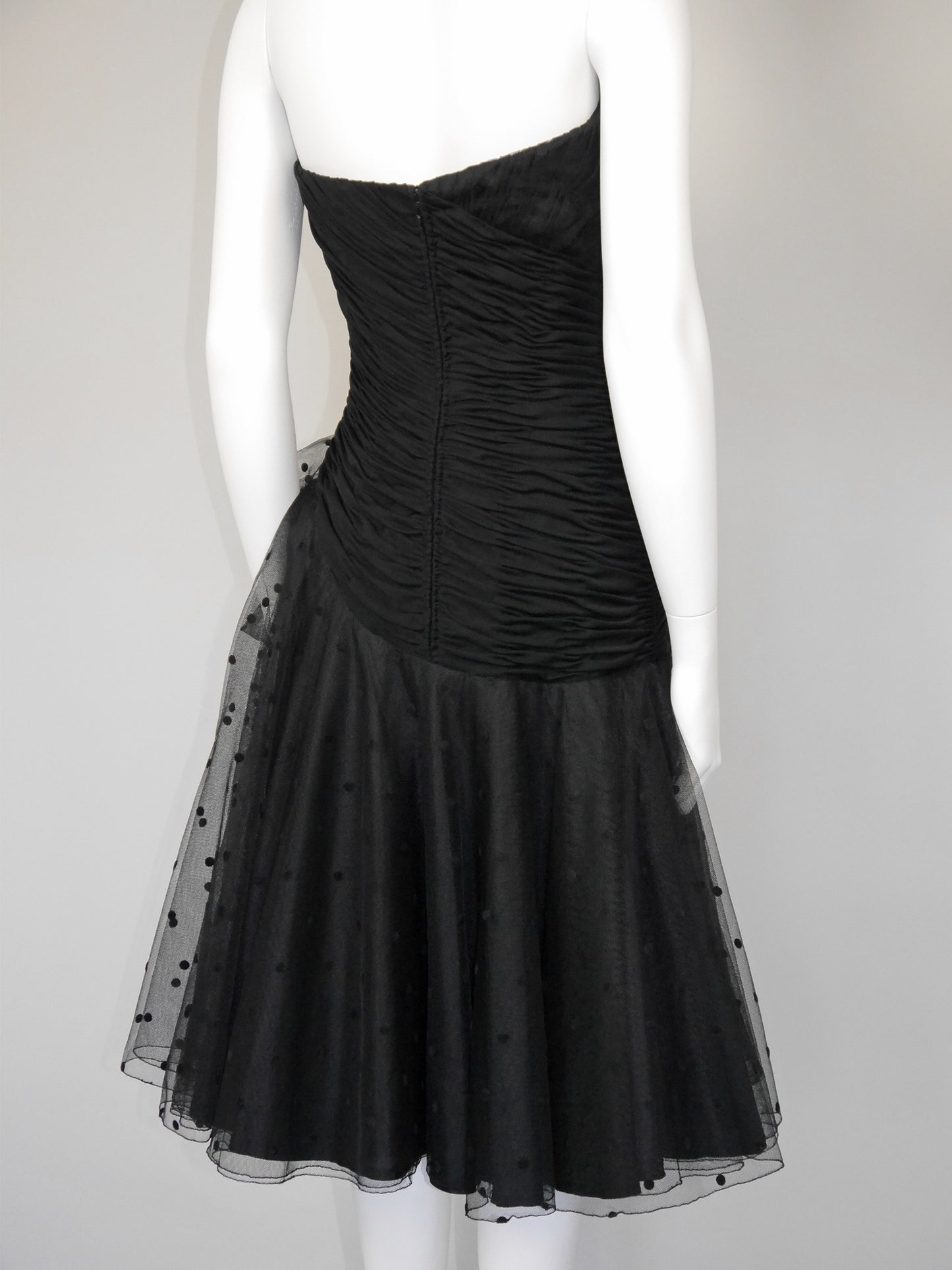 LORIS AZZARO 1980s Vintage Tulle Cocktail Evening Dress Size XS-S