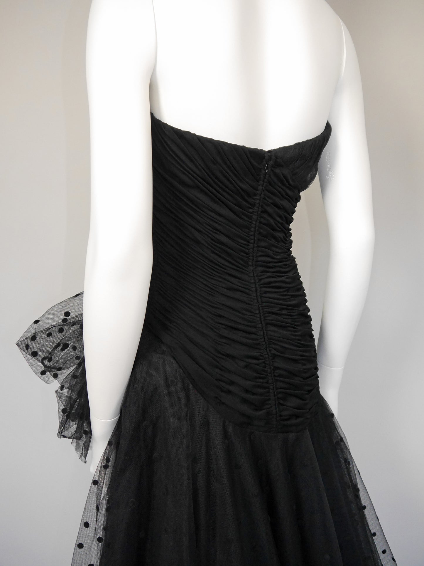 LORIS AZZARO 1980s Vintage Tulle Cocktail Evening Dress Size XS-S