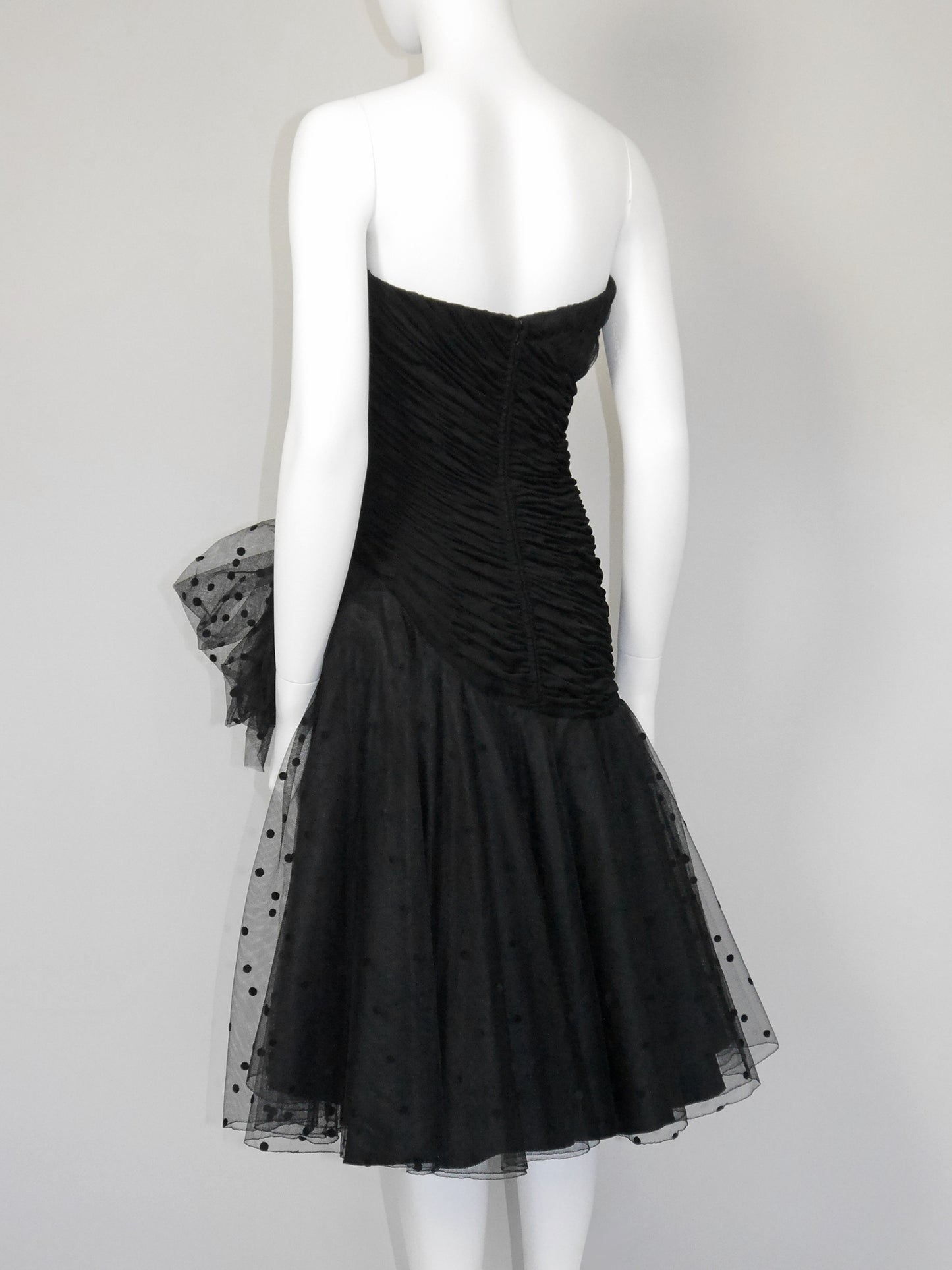 LORIS AZZARO 1980s Vintage Tulle Cocktail Evening Dress Size XS-S