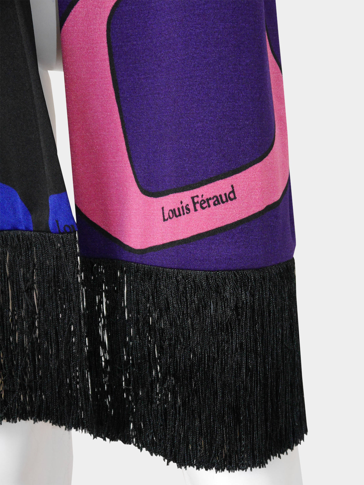 LOUIS FÉRAUD 1960s 1970s Vintage Psychedelic Graphic Print Maxi Dress & Scarf Size XS