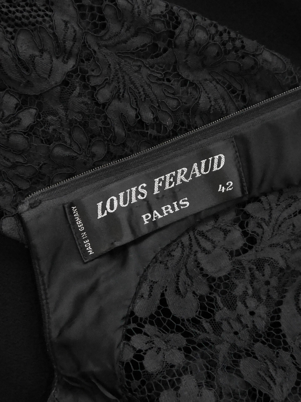 LOUIS FÉRAUD 1960s Space Age Cocktail Dress w/ Lace Insets Size S