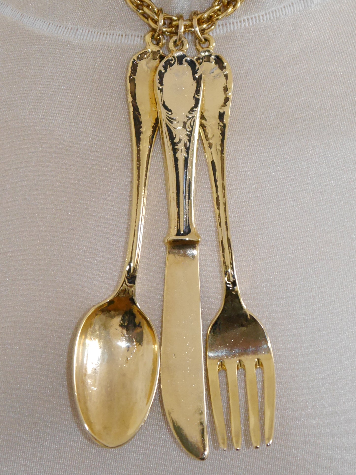 MOSCHINO Fall 1989 Vintage Cutlery Pendant Necklace