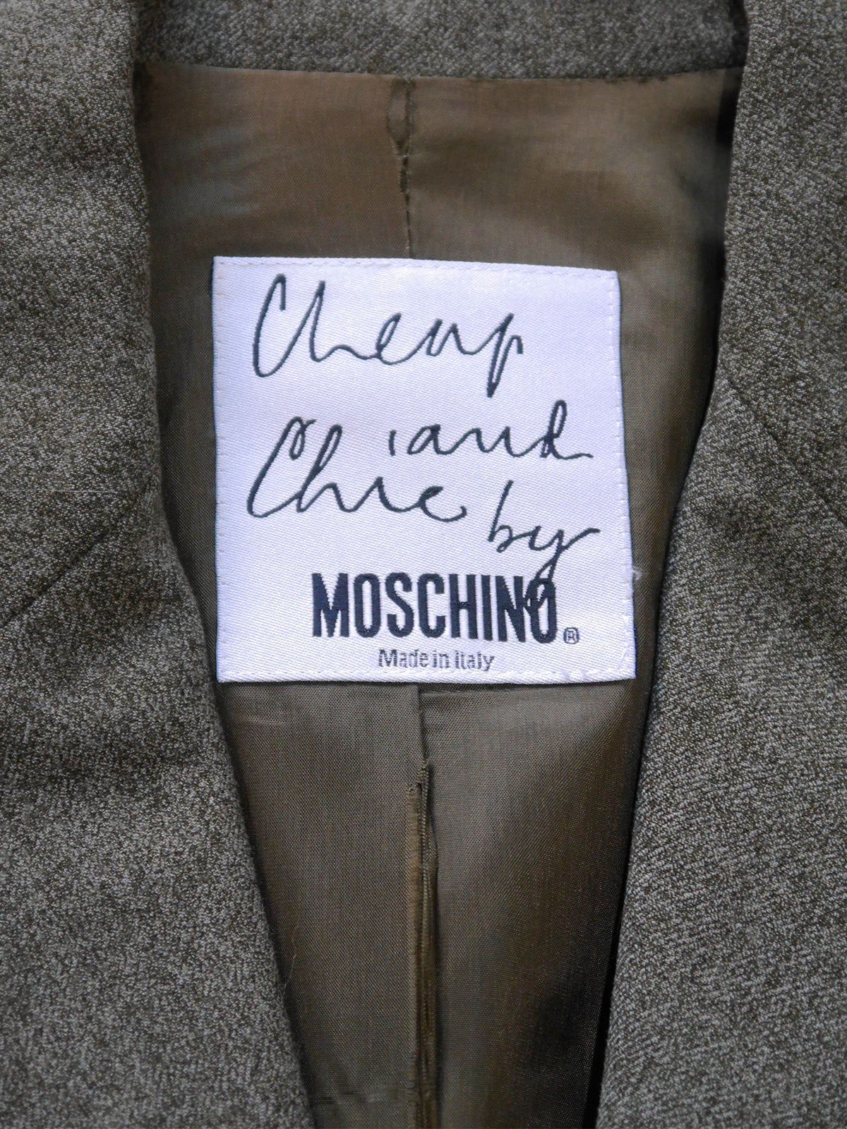 MOSCHINO 1990s Vintage Happy/Sad Face Smiley Hazelnut Button Jacket