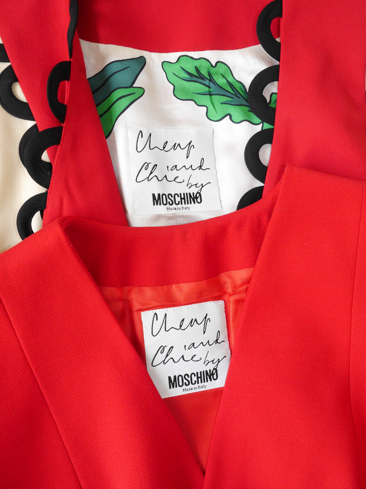 MOSCHINO Fall 1992 Vintage Italian Flag Jacket & Vest Ensemble