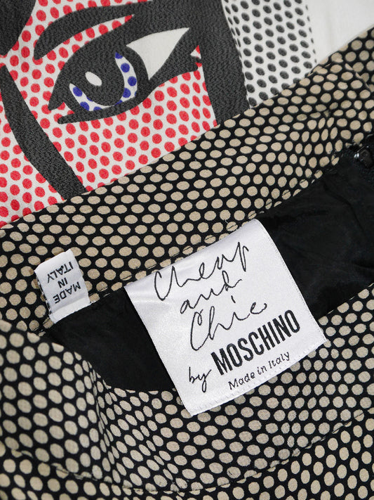 MOSCHINO Vintage Roy Lichtenstein "Girl with Hair Ribbon" Pop Art Print Skirt
