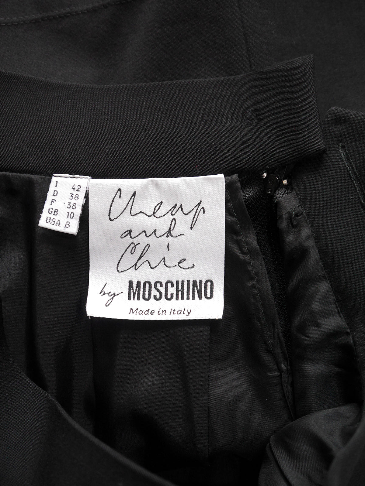 MOSCHINO 1990s Vintage Black "Faucet" Evening Skirt Suit