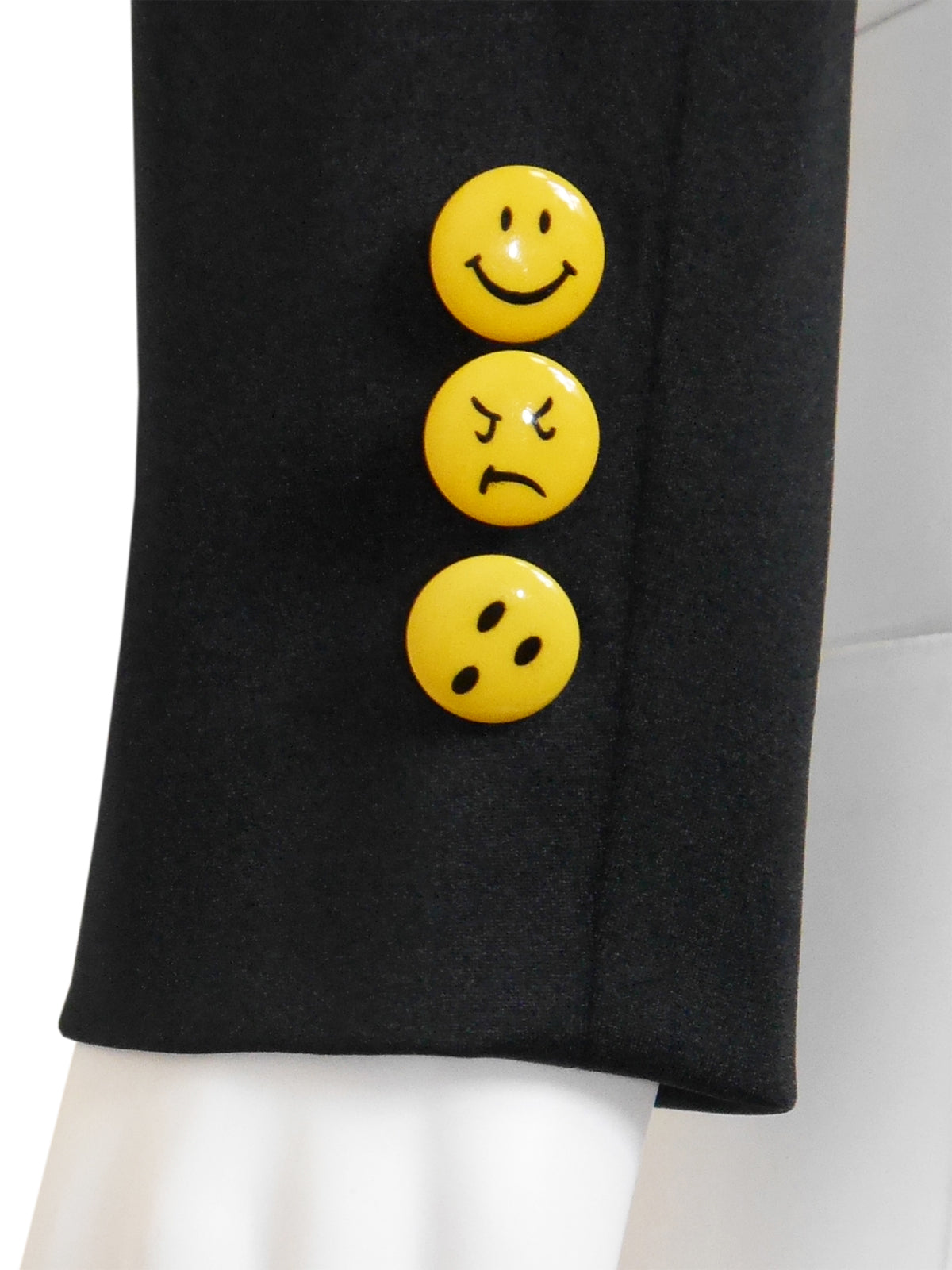 MOSCHINO 1990s Vintage Rainbow Colorblock Smiley Jacket