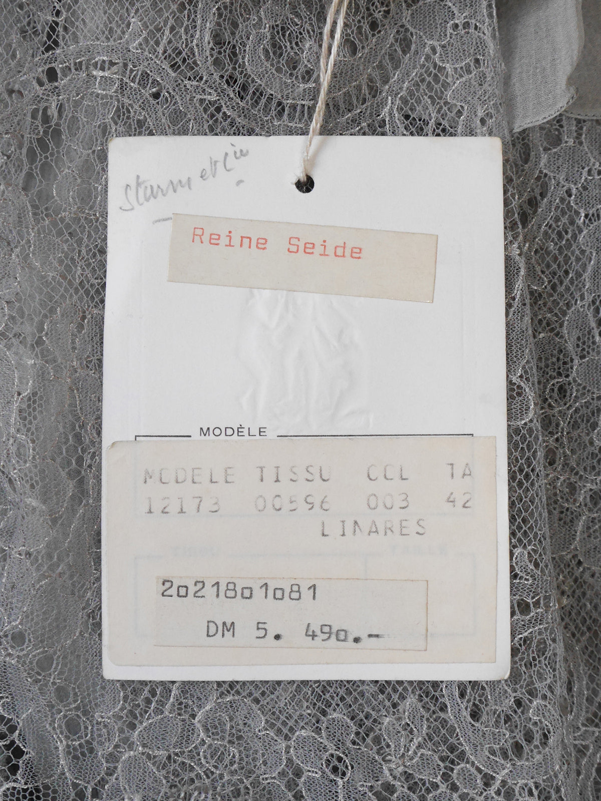 NINA RICCI 1970s Vintage Powder Grey Lace & Silk Chiffon Maxi Evening Gown