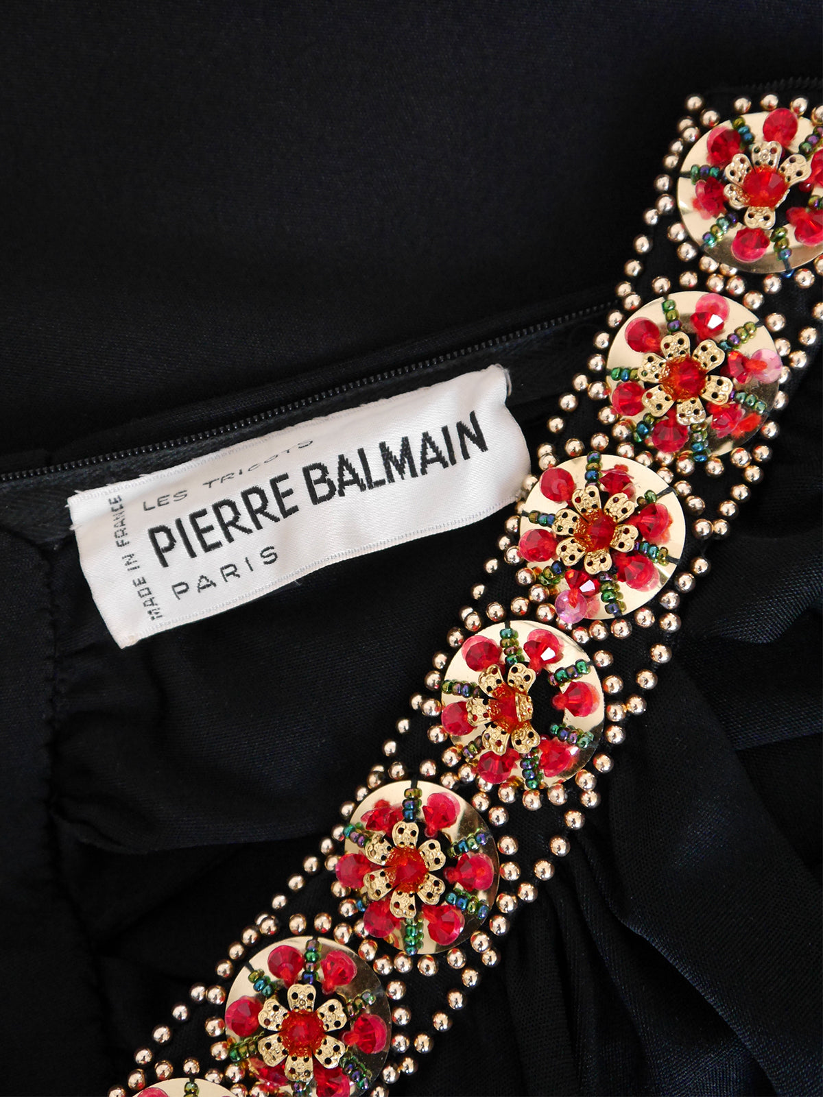 PIERRE BALMAIN 1960s 1970s Vintage Beaded Maxi Evening Goddess Gown Size S
