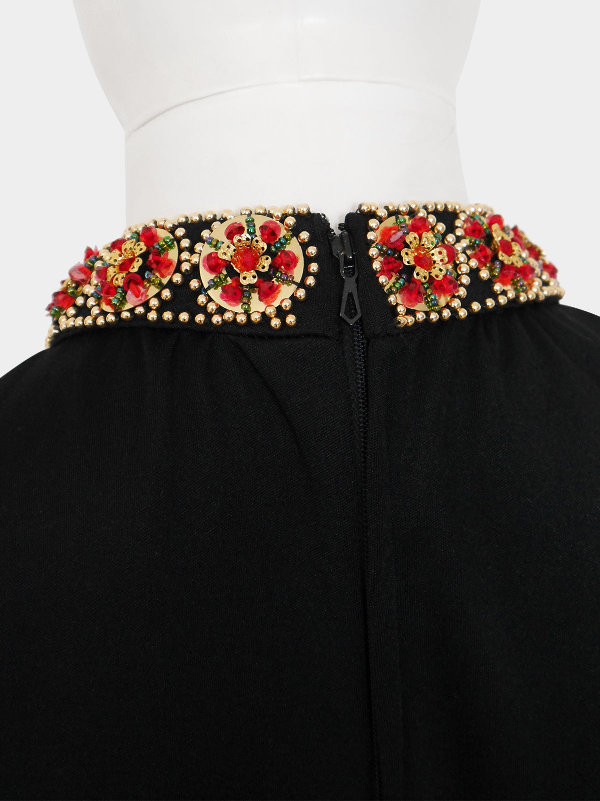 PIERRE BALMAIN 1960s 1970s Vintage Beaded Maxi Evening Goddess Gown Size S