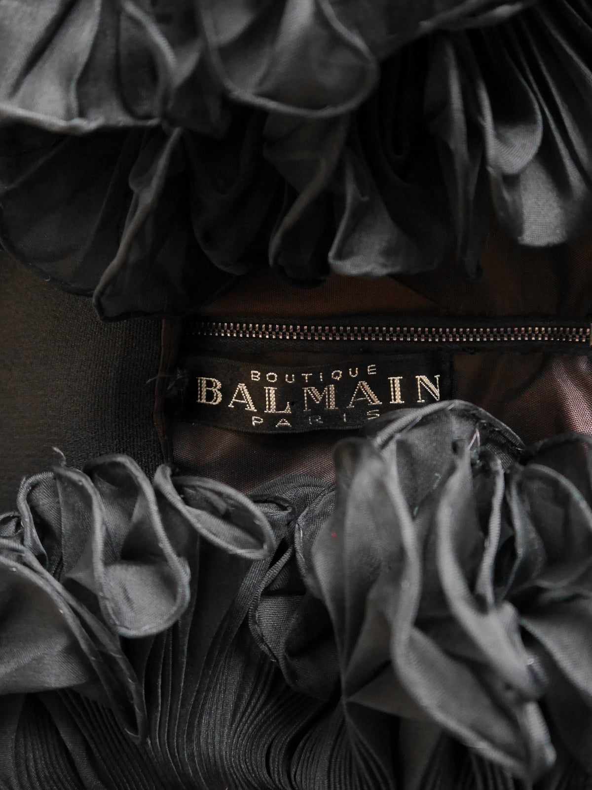 PIERRE BALMAIN 1960s Vintage Evening Dress w/ Ruffled Sleeves