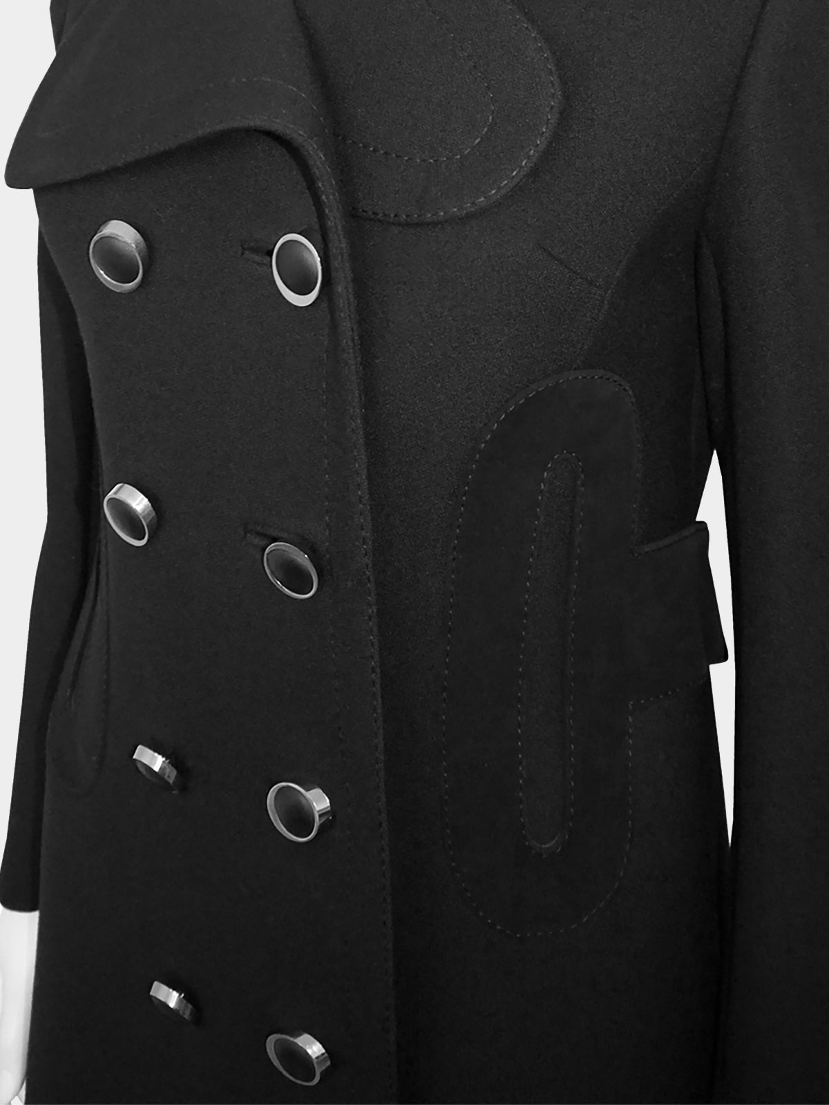 PIERRE CARDIN 1960s Vintage Wool & Suede Space Age Coat Size XS-S