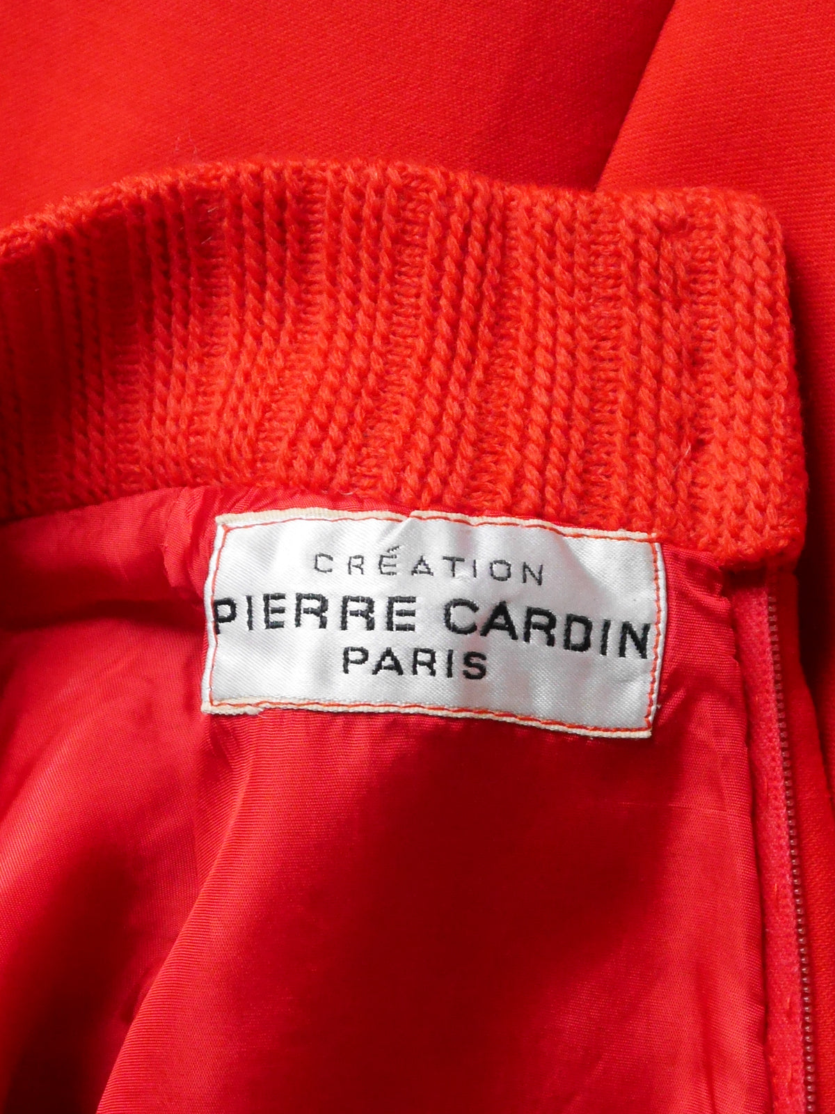PIERRE CARDIN 1960s Vintage Red Space Age Mod Dress w/ P-shaped Details