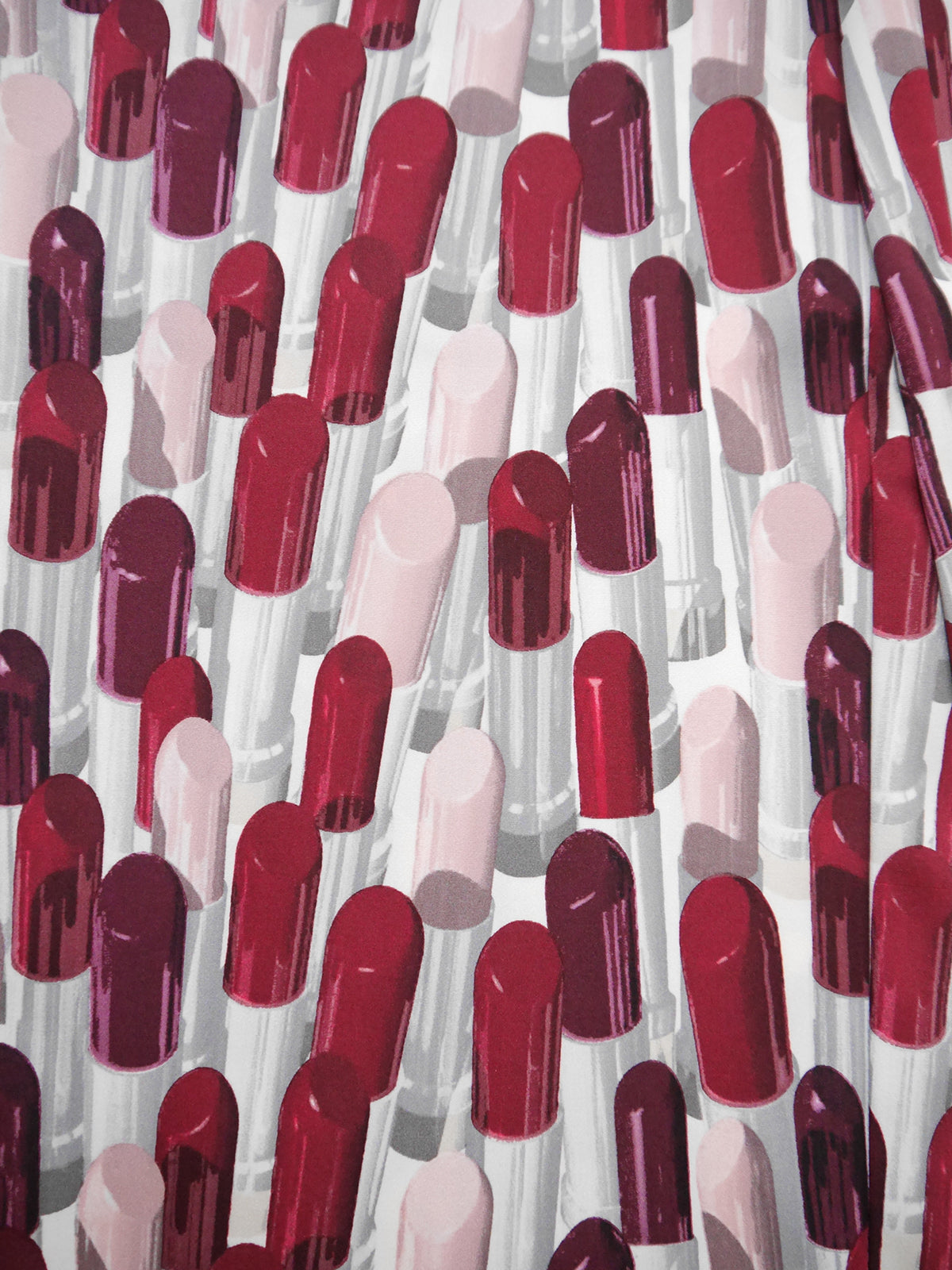 PRADA Spring 2000 Vintage Lipstick Print Wide-Leg Silk Pants