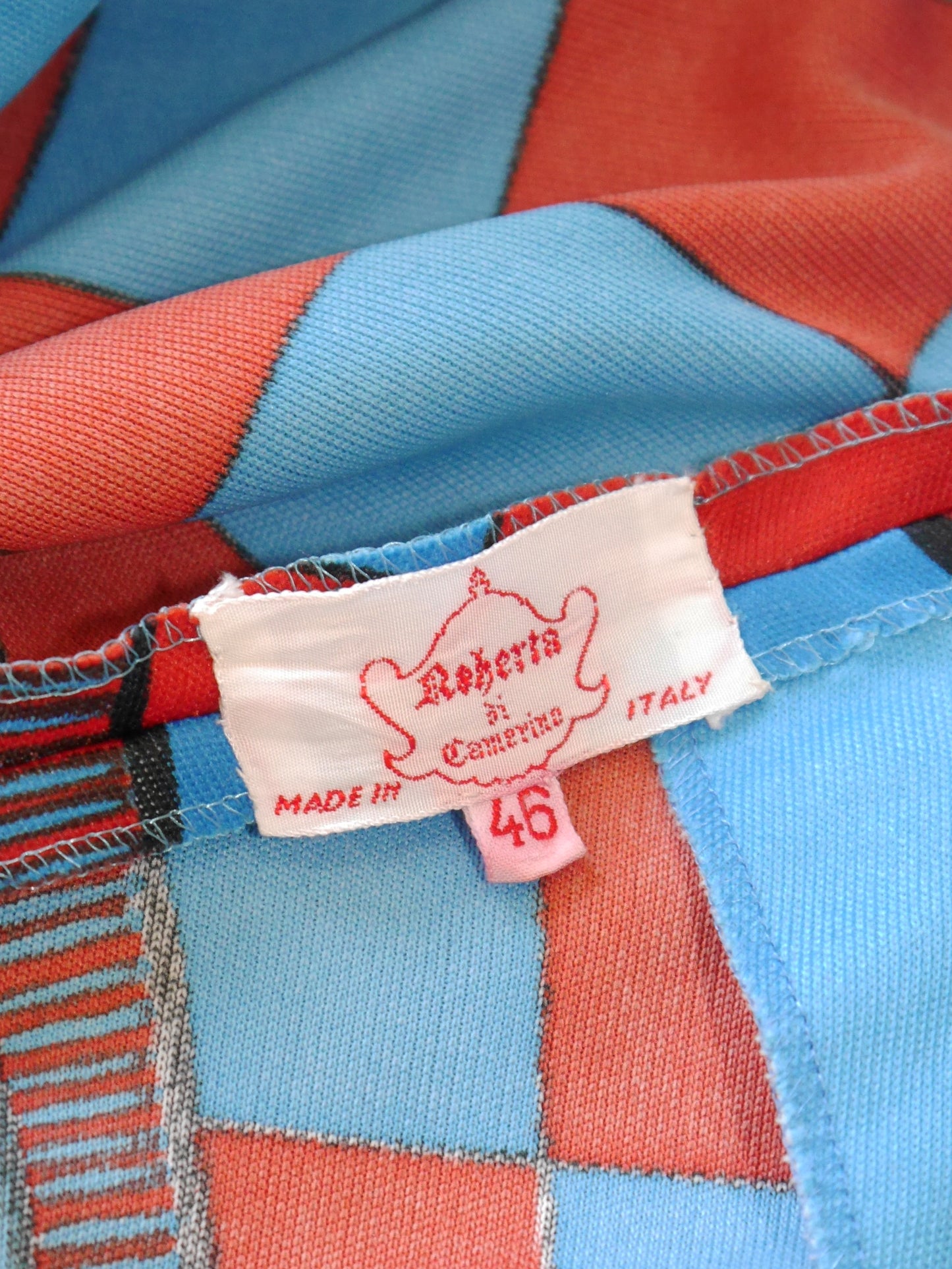 ROBERTA DI CAMERINO 1970s Vintage Trompe l'Oeil Midi Dress