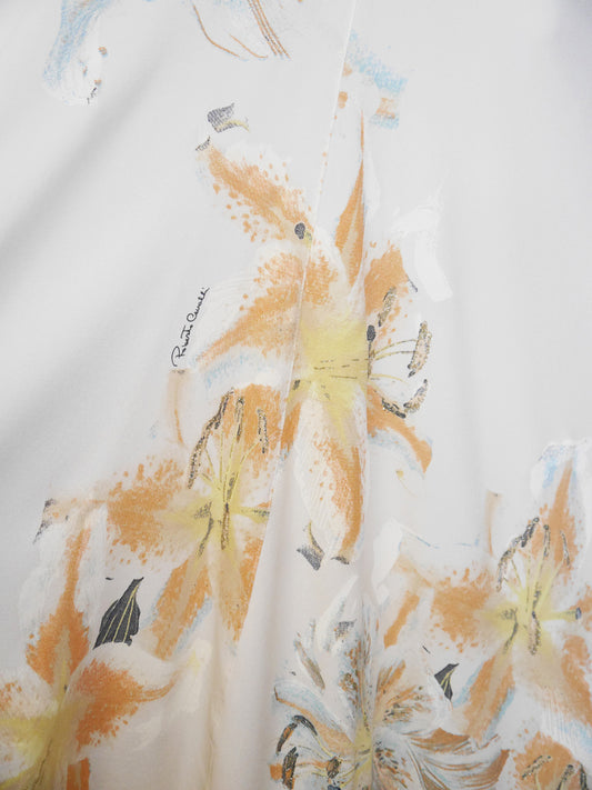 ROBERTO CAVALLI 1990s 2000s Vintage Floral Silk Maxi Evening Slip Dress Wedding Gown