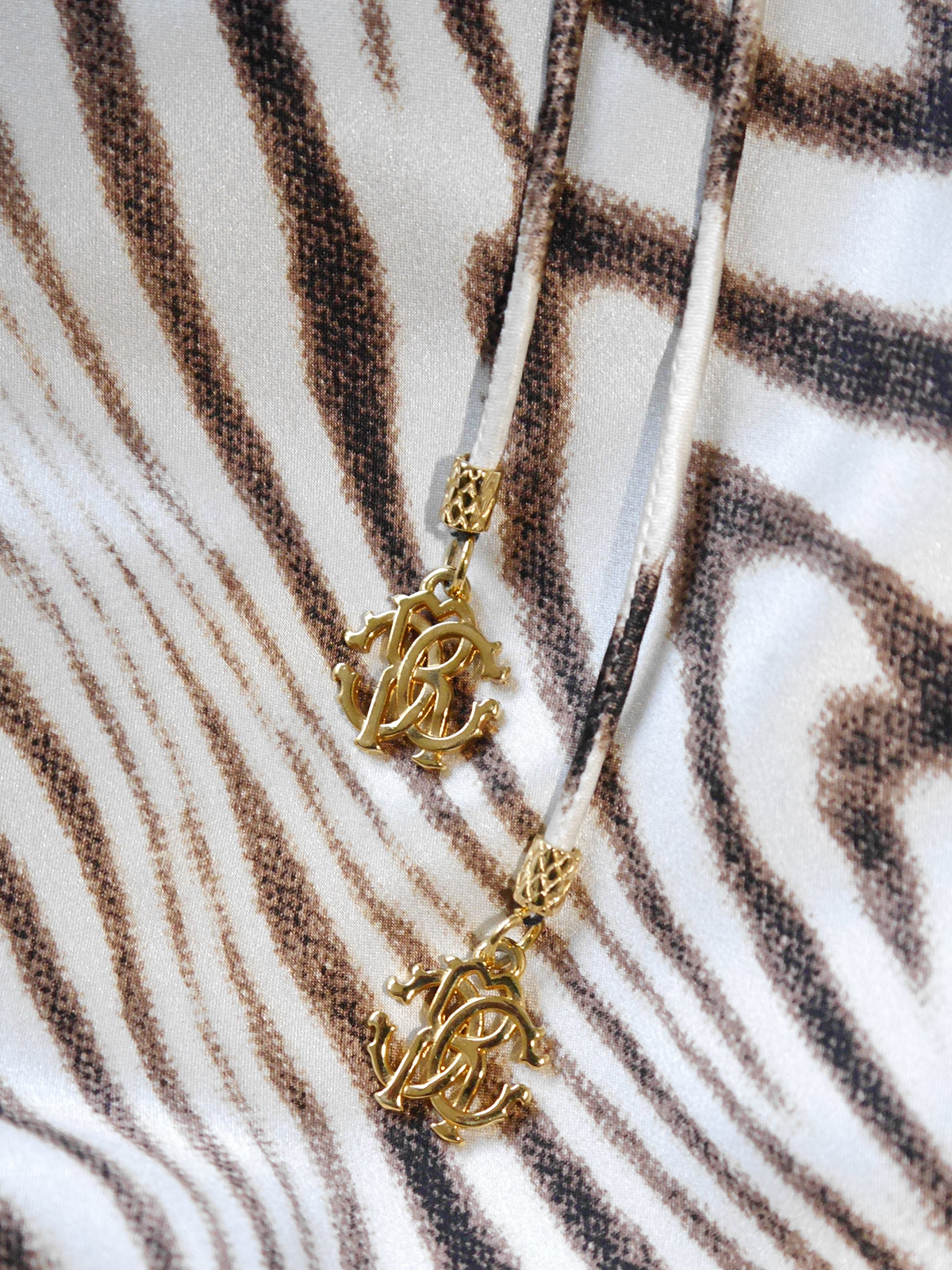 ROBERTO CAVALLI 2000s Vintage Backless Animal Print Silk Lace Evening Gown