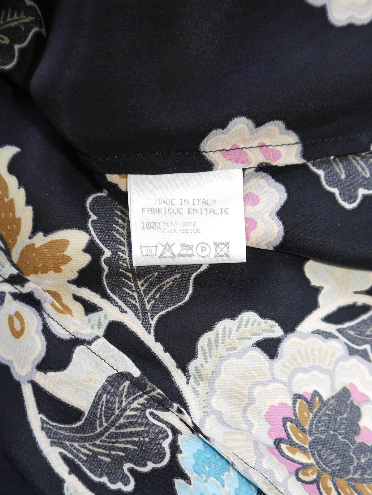 ROBERTO CAVALLI Spring 2003 Vintage Floral Asian Cheongsam Silk Top