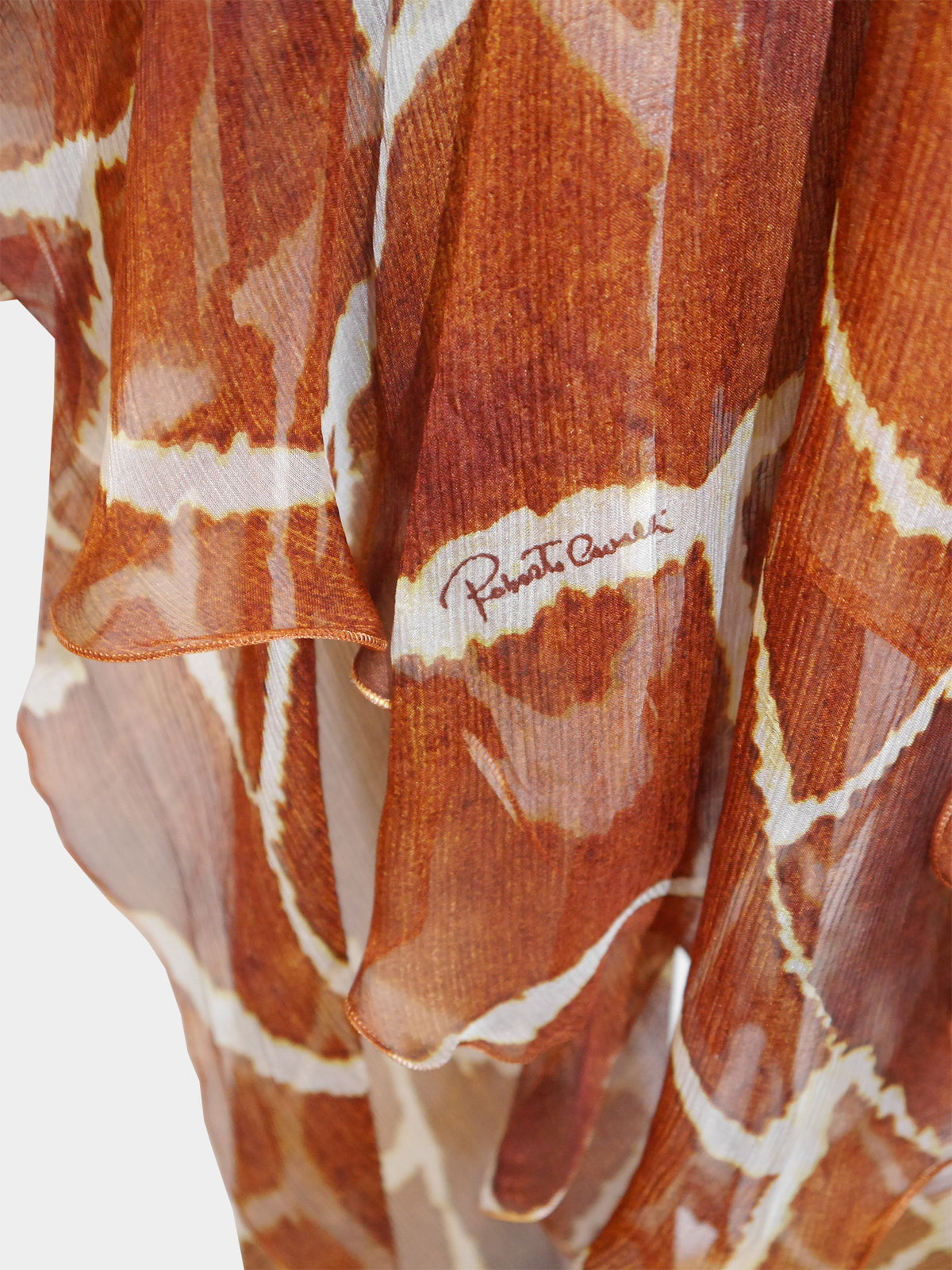 ROBERTO CAVALLI Spring 2006 Vintage Ad Campaign Giraffe Print Silk Dress