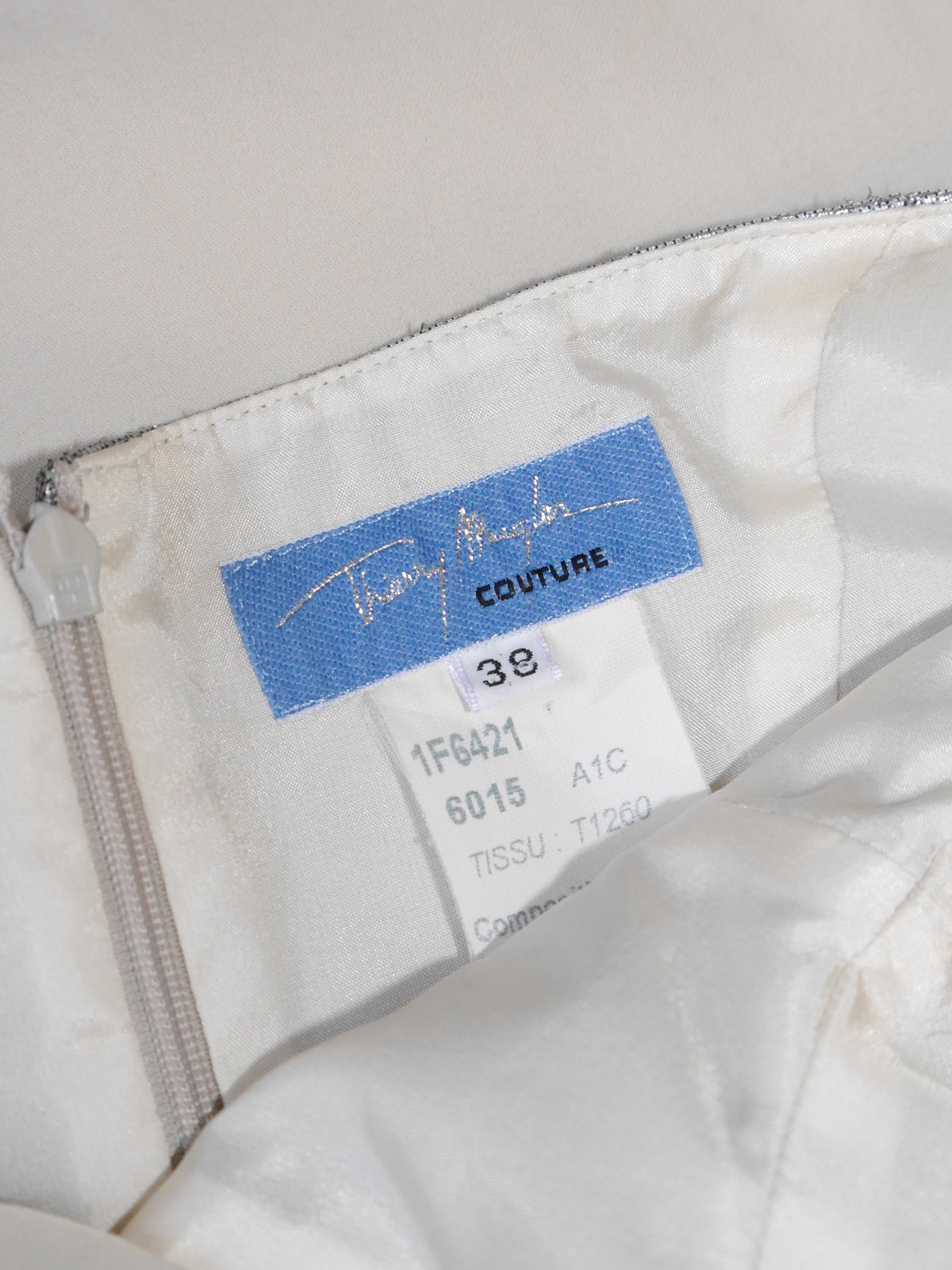 THIERRY MUGLER 1990s Vintage Metallic Silver Evening Jumpsuit