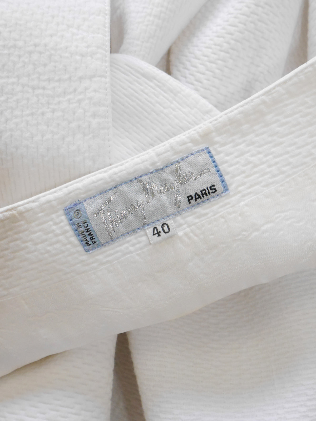 THIERRY MUGLER 1980s 1990s Vintage White Cotton High-Low Maxi Dress