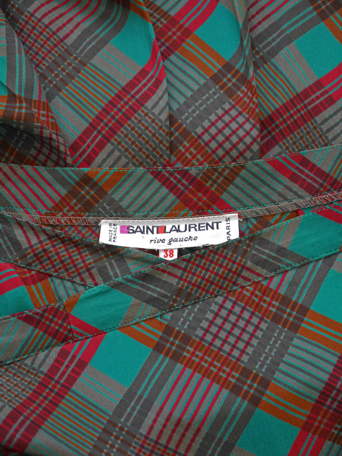 YVES SAINT LAURENT 1970s Vintage Silk Blouse & Skirt Ensemble