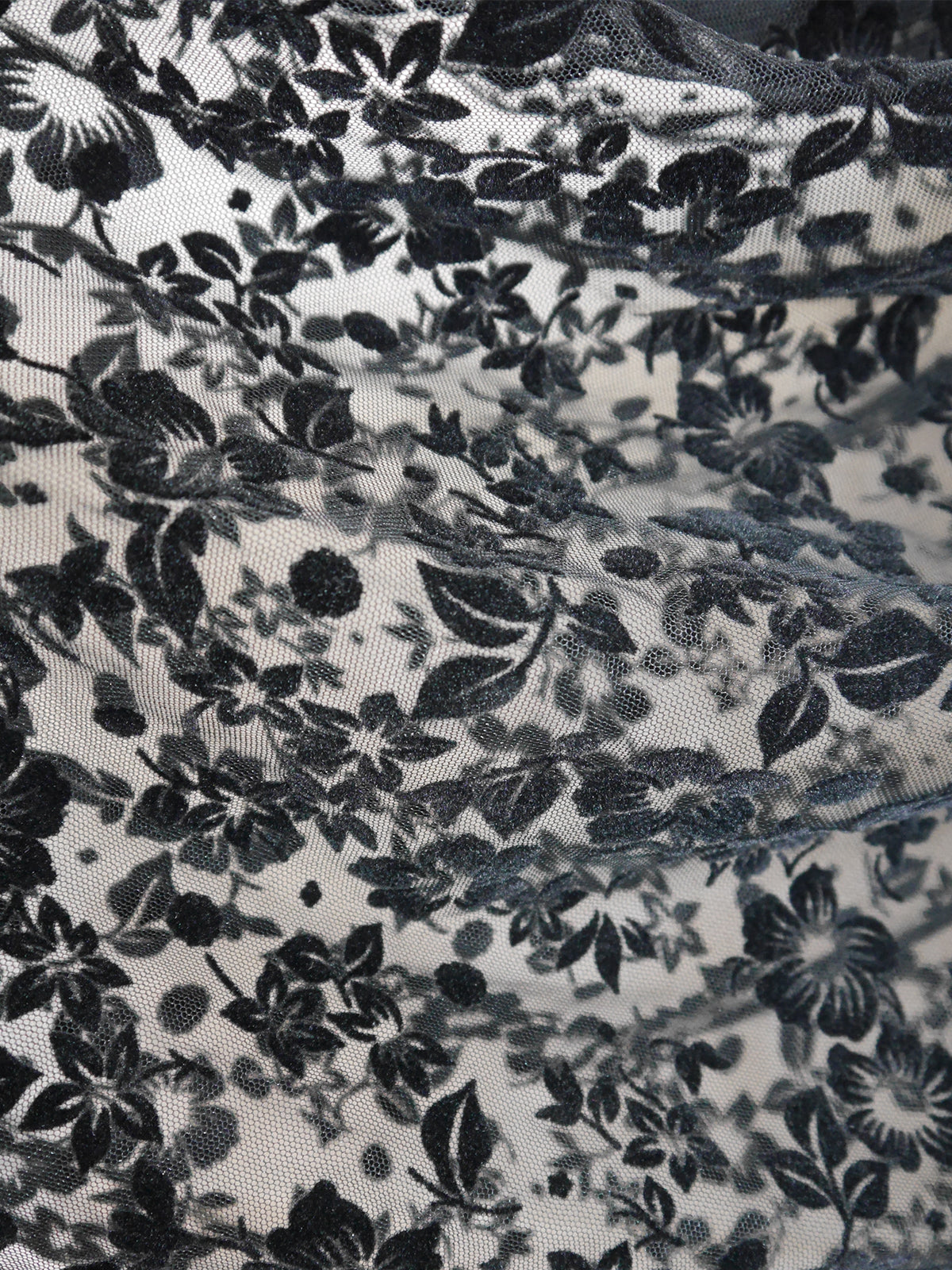 YVES SAINT LAURENT Fall 1982 Vintage Black Tulle & Velvet Maxi Evening Skirt